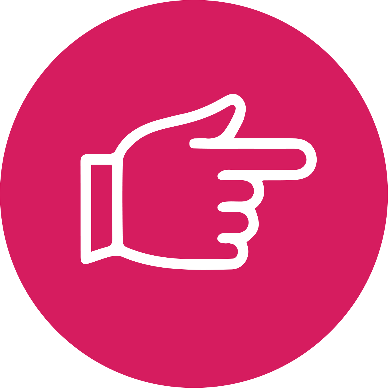 Hand pointing to the right icon